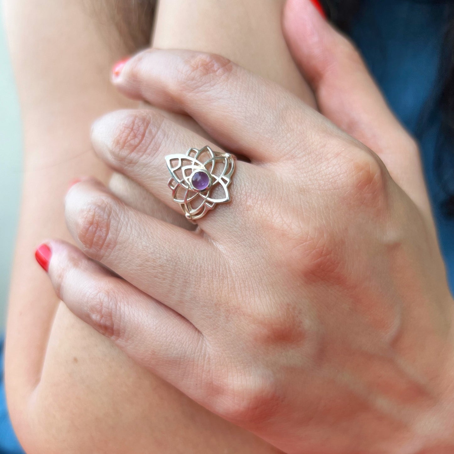 Anillo Amatista PADMA | "Protección, calma y espiritualidad" | Plata 925