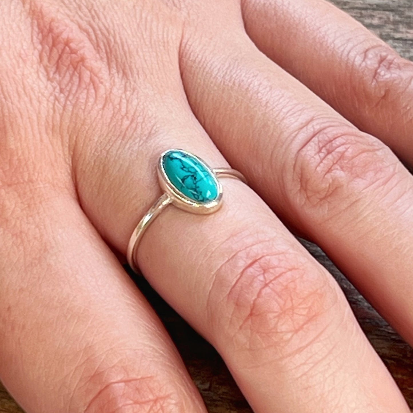 Anillo Turquesa OVALE | "Protección, Comunicación y Buena suerte" | Plata 925