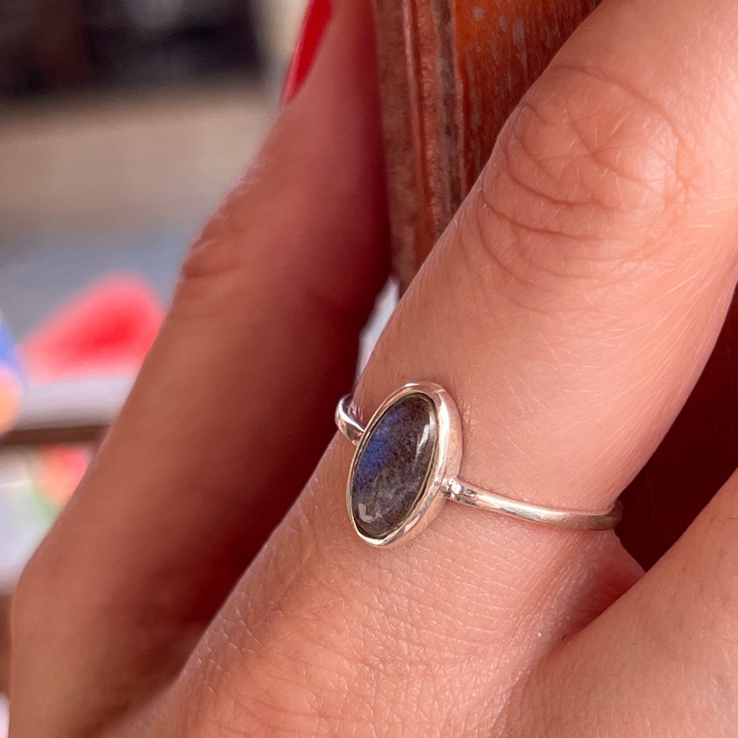 Anillo Labradorita OVALE | "Protección, Intuición y espiritualidad"| Plata 925