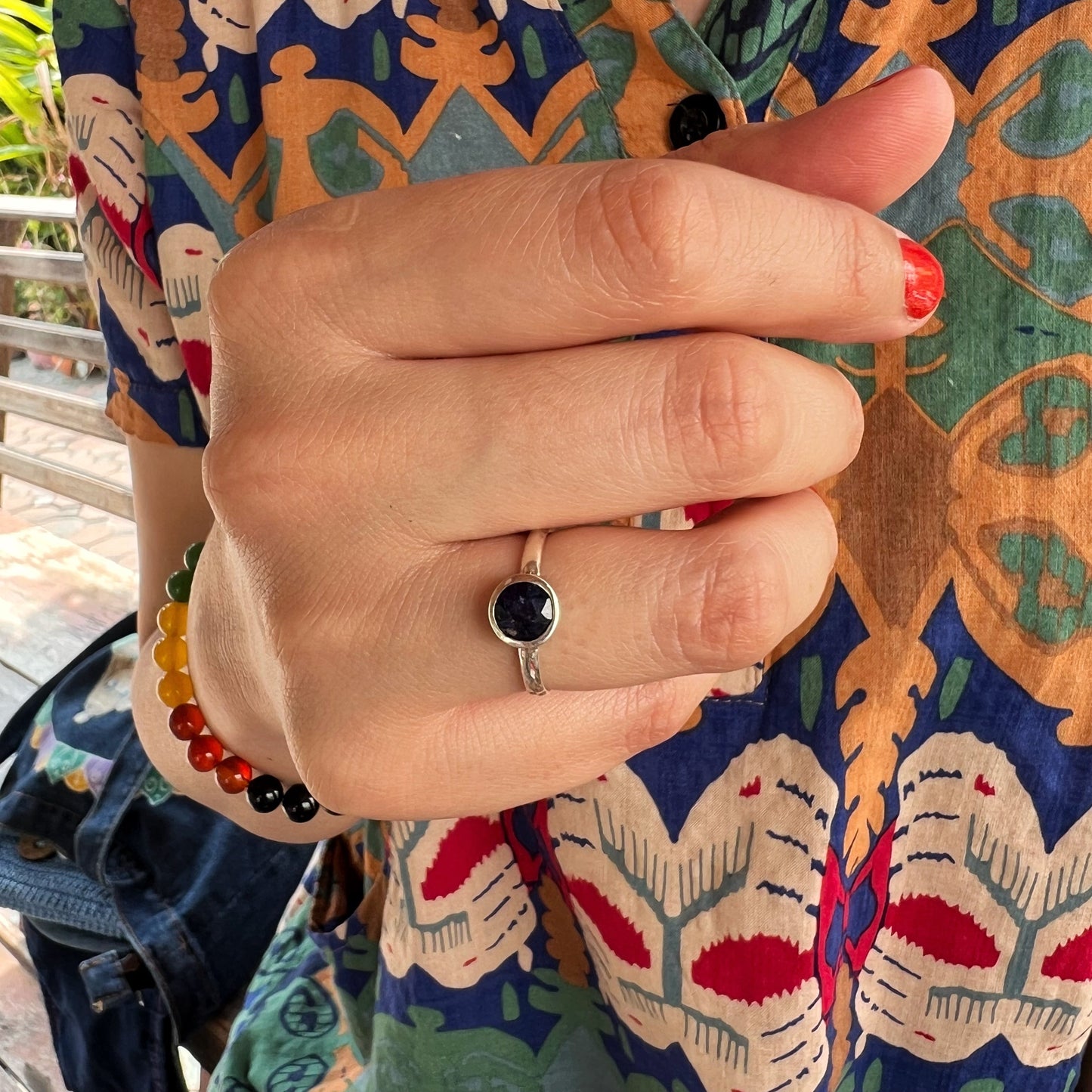 Anillo Zafiro SAMADHI | "Intuición, Sabiduría y éxito" | Plata 925