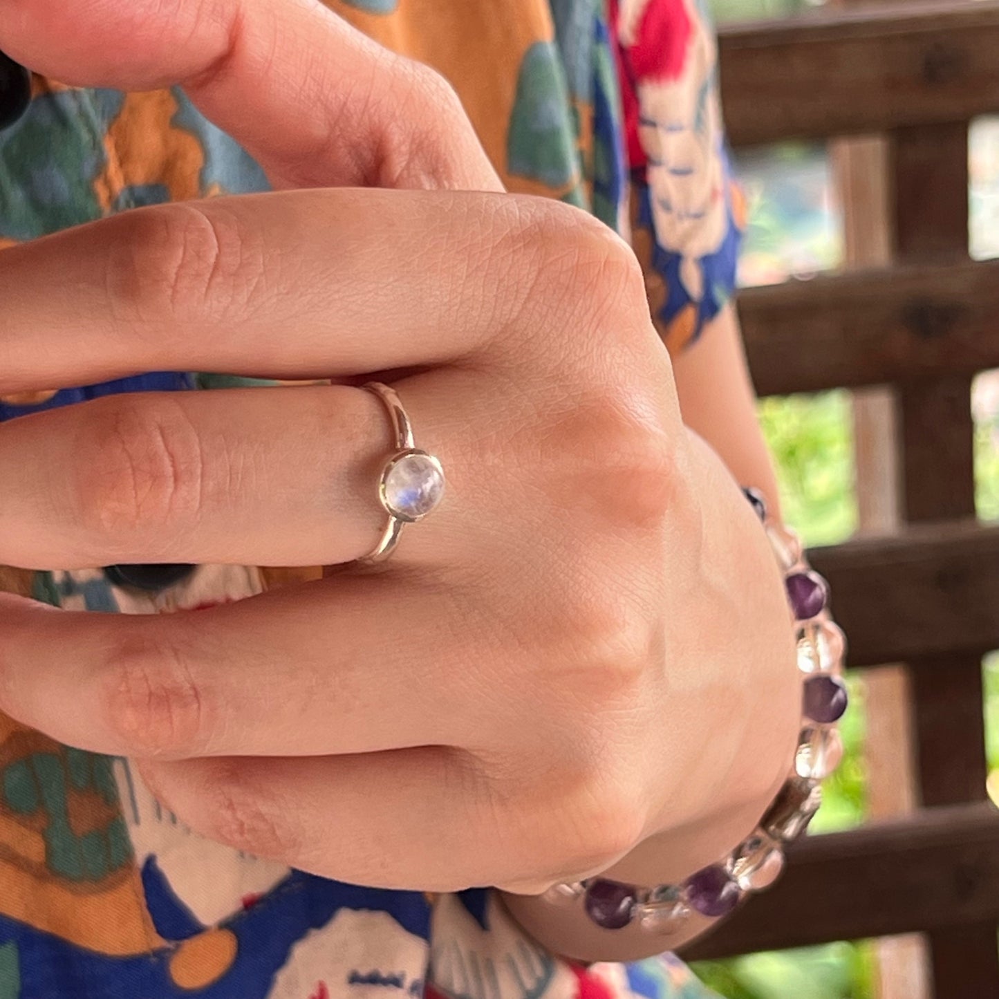 Anillo Piedra Luna SAMADHI | "Equilibrio emocional, Calma e Intuición" | Plata 925