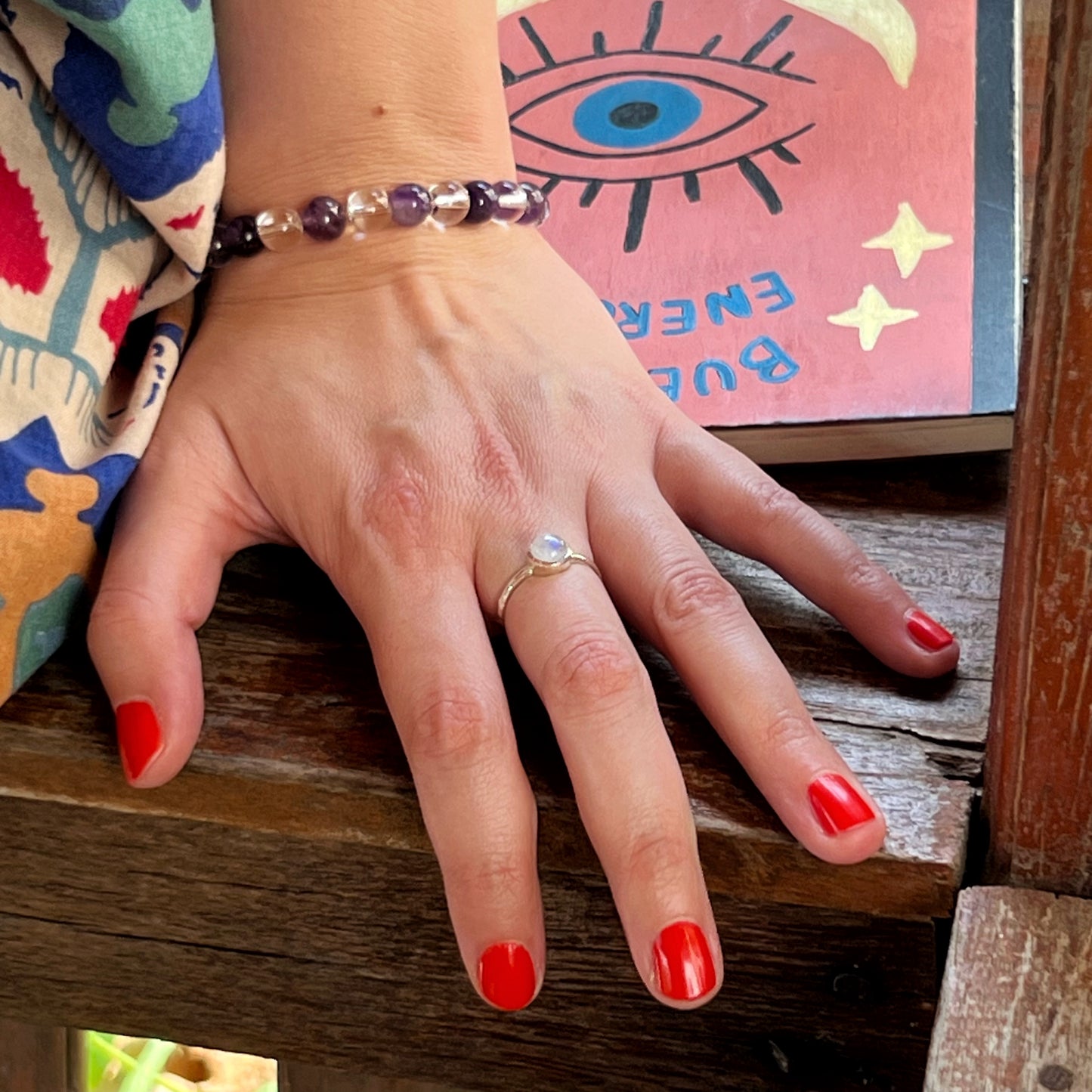 Anillo Piedra Luna SAMADHI | "Equilibrio emocional, Calma e Intuición" | Plata 925