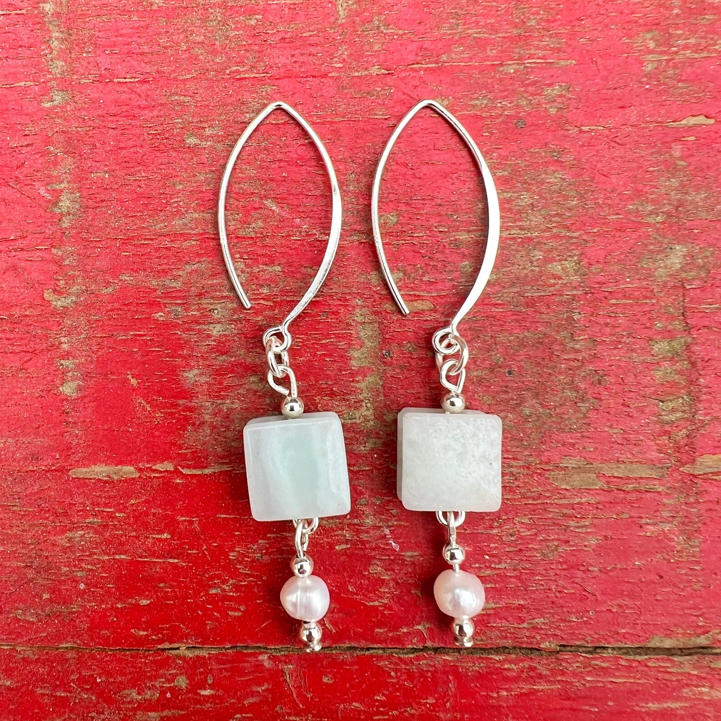 Aros Colgantes "Tranquilidad y Comunicación" | Amazonita y Plata 925