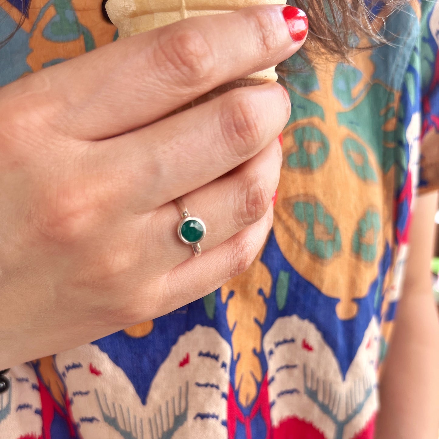 Anillo Esmeralda SAMADHI | "Sanación emocional, amor y Abundancia" | Plata 925