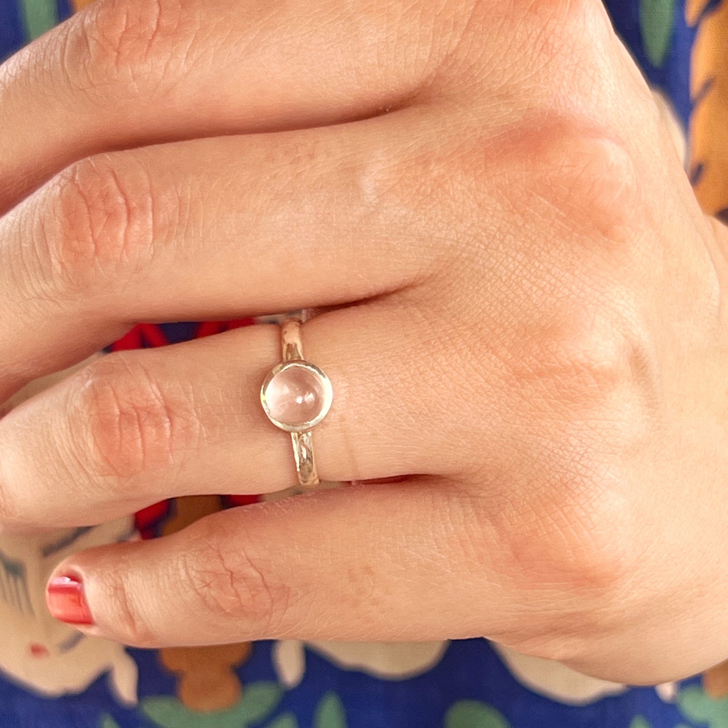 Anillo Cuarzo Rosa SAMADHI | "Amor propio y Sanación emocional" | Plata 925