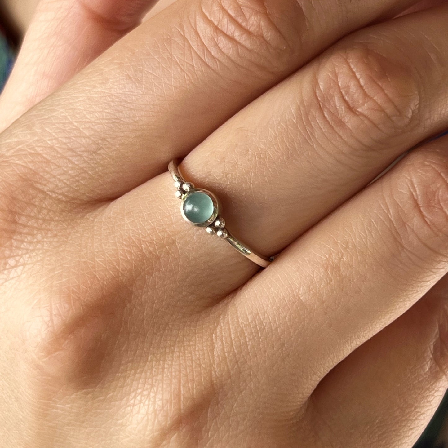 Anillo AguaMarina ANU | Claridad mental y Comunicación" | Plata 925