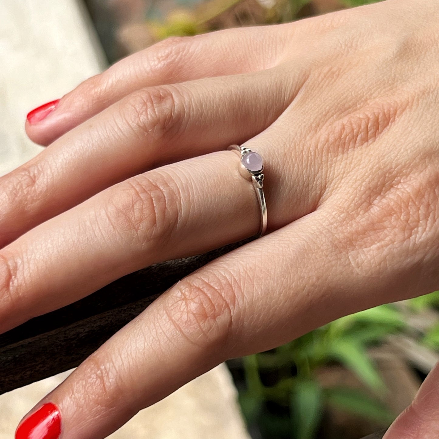 Anillo Cuarzo rosa ANU | "Amor propio y Sanación emocional" | Plata 925