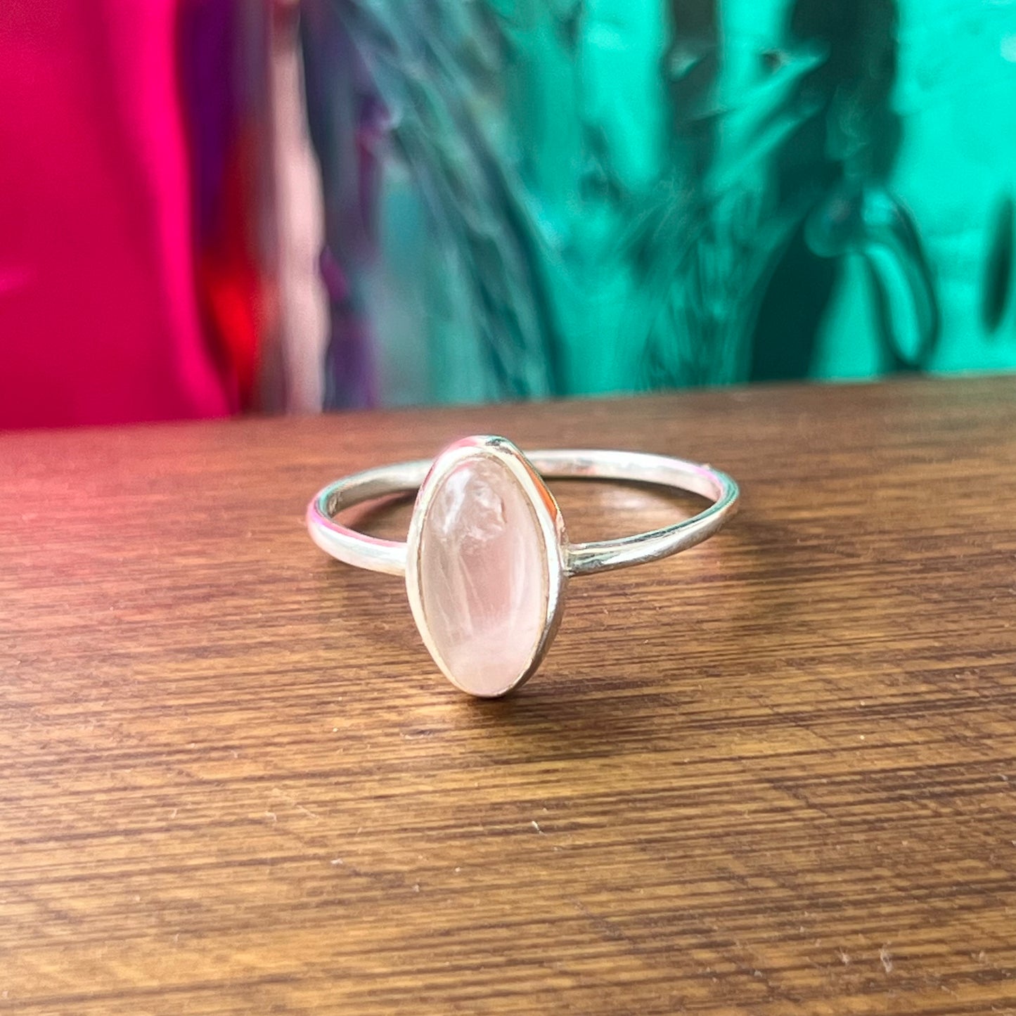 Anillo Cuarzo Rosa OVALE | "Amor propio y Sanación emocional" | Plata 925