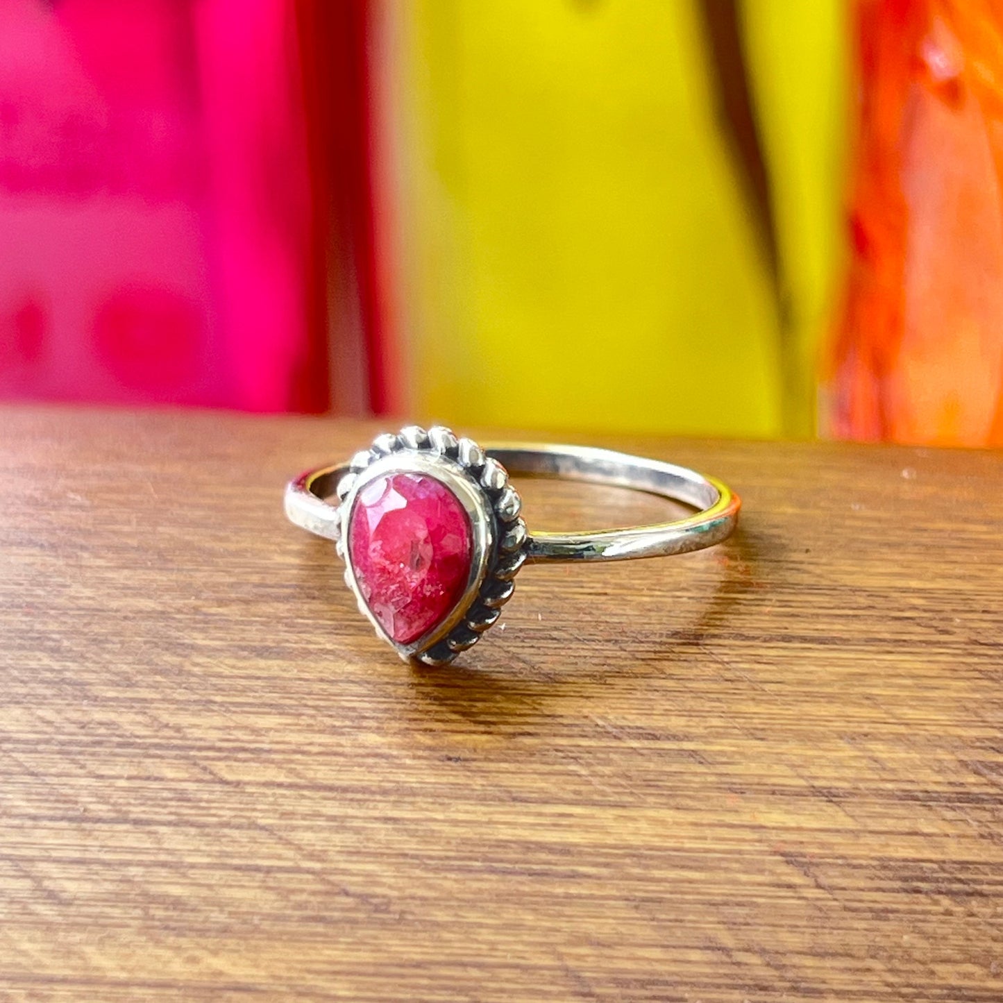 Anillo Rubí BINDU | "Vitalidad, Amor y Prosperidad" | Plata 925