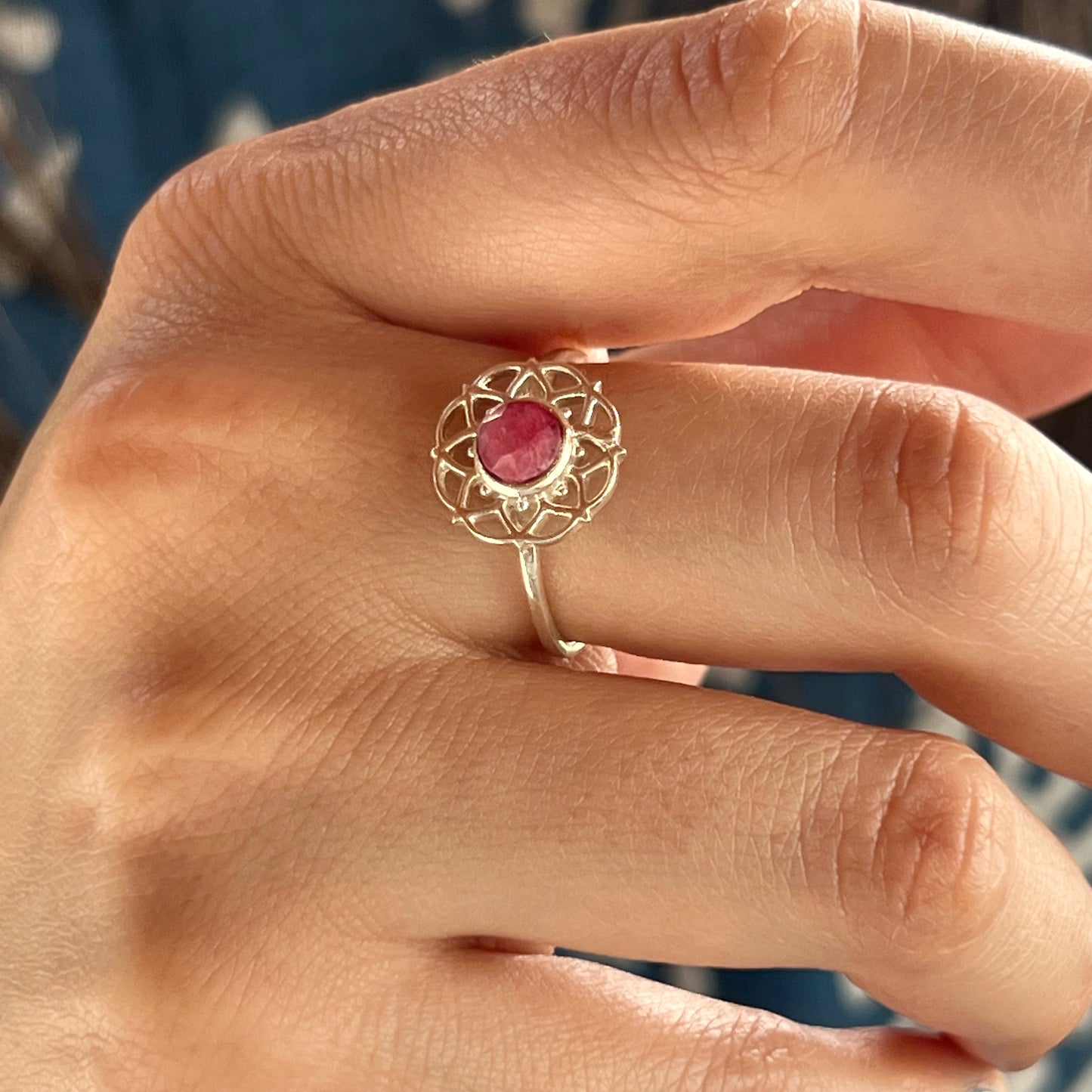 Anillo Rubí TARA | "Vitalidad, Amor y Prosperidad" | Plata 925