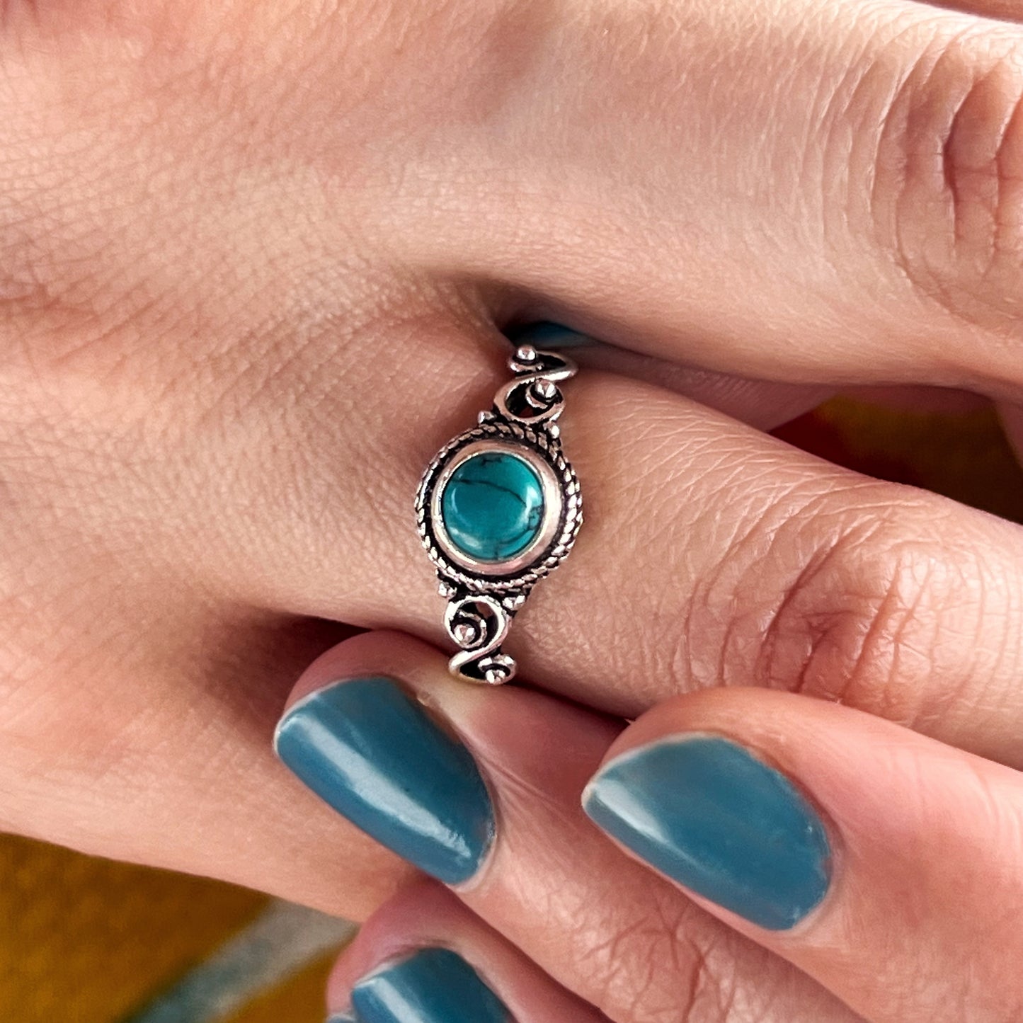 Anillo Turquesa AGNI | "Protección, Comunicación y Buena suerte" | Plata 925