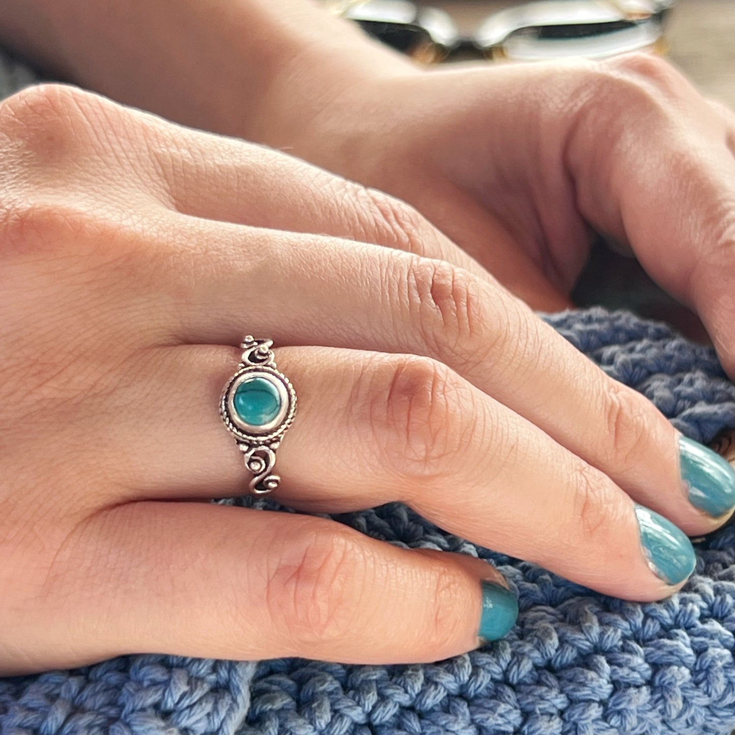 Anillo Turquesa AGNI | "Protección, Comunicación y Buena suerte" | Plata 925