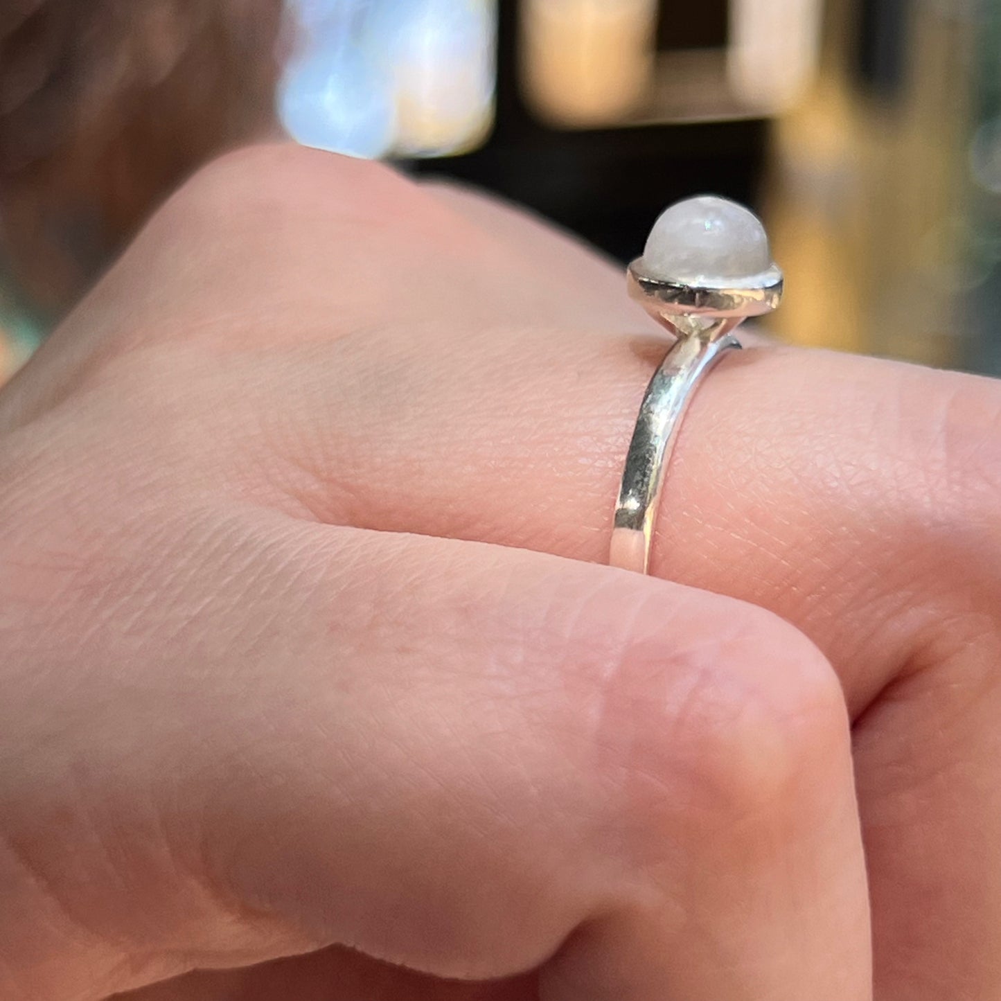 Anillo Piedra Luna PURMINA II | "Equilibrio emocional, Calma e Intuición" | Plata 925