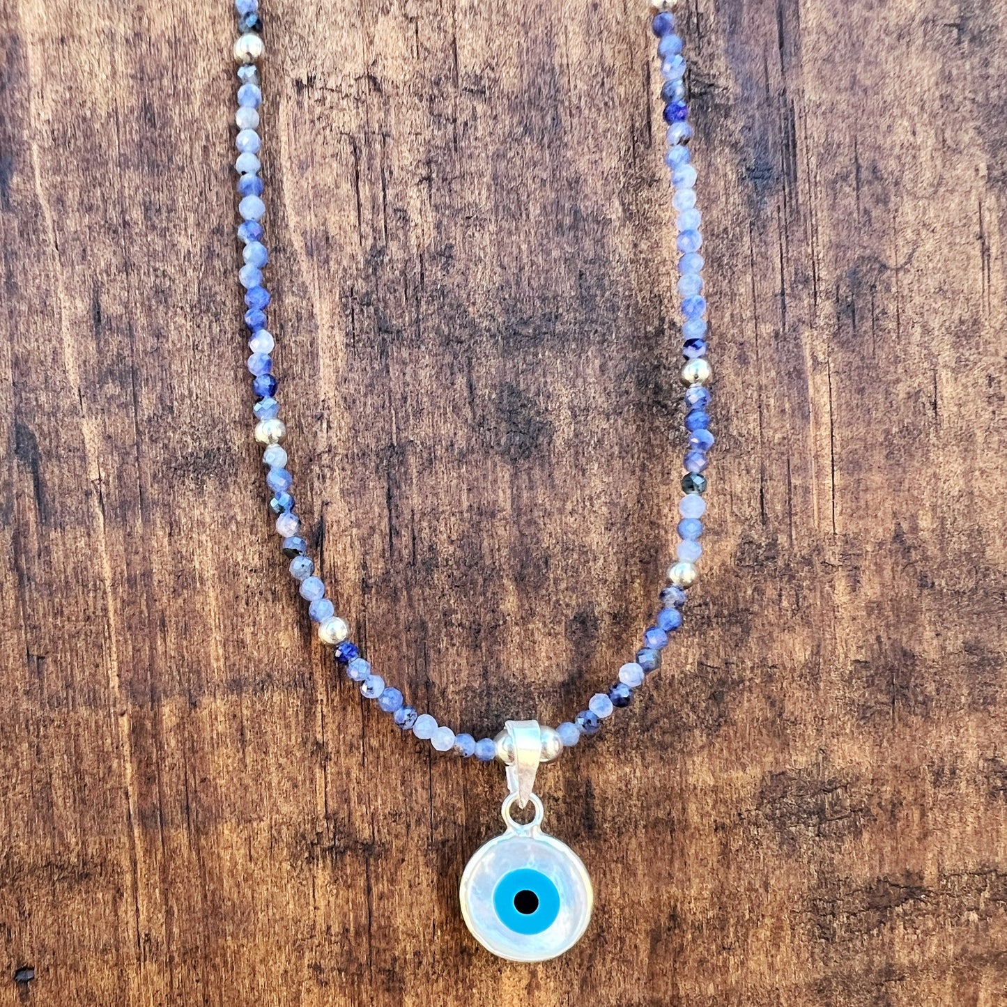 Collar "Intuición y Protección" | Sodalita y ojo turco| Plata 925