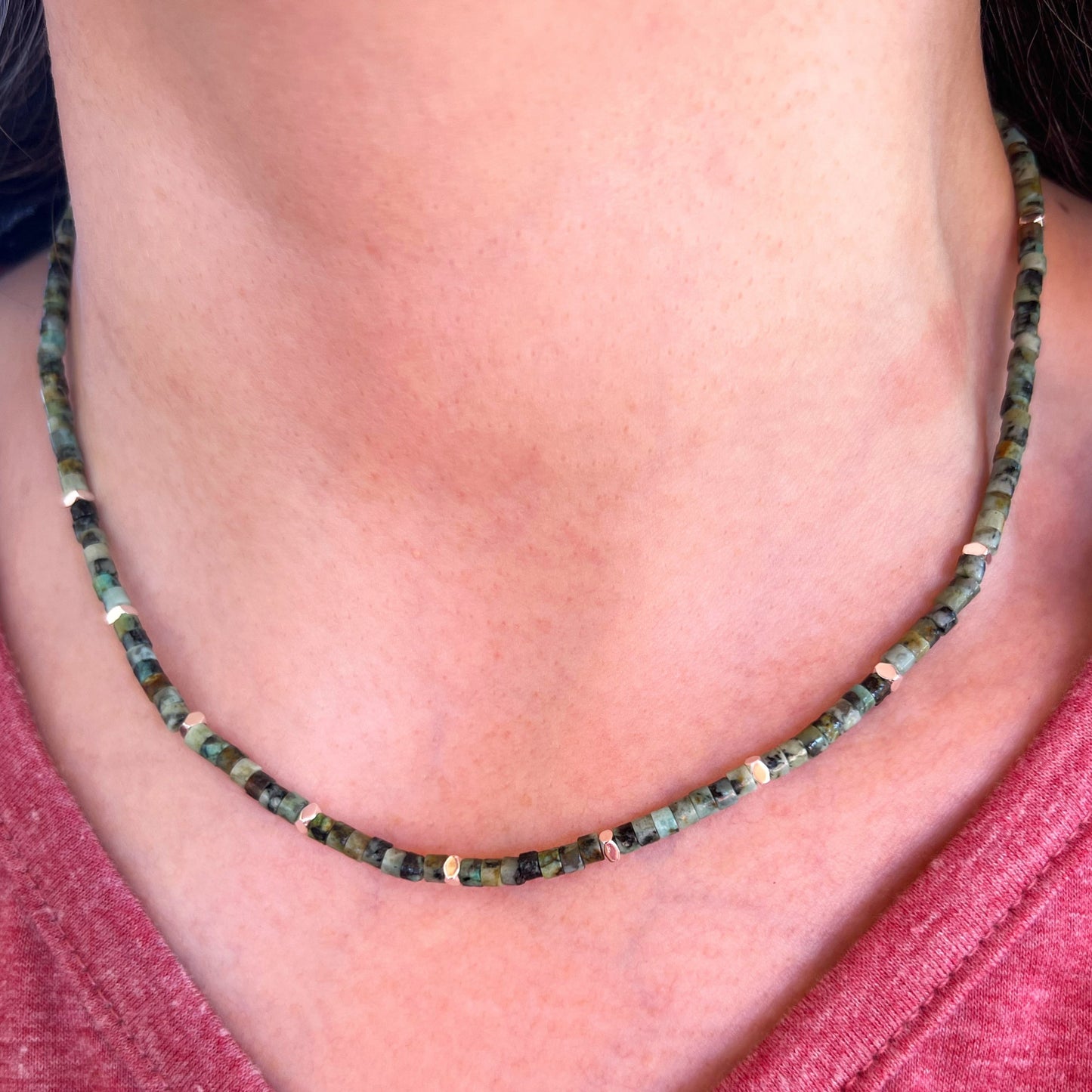 Collar "Transformación, Equilibrio y Conexión Interior" | Turquesa Africana y Hematita
