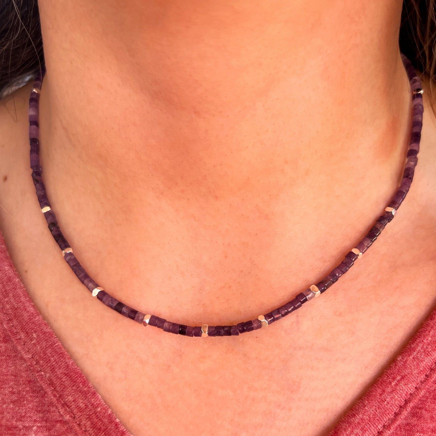 Collar "Calma, claridad y energía elevada" | Amatista y Hematita