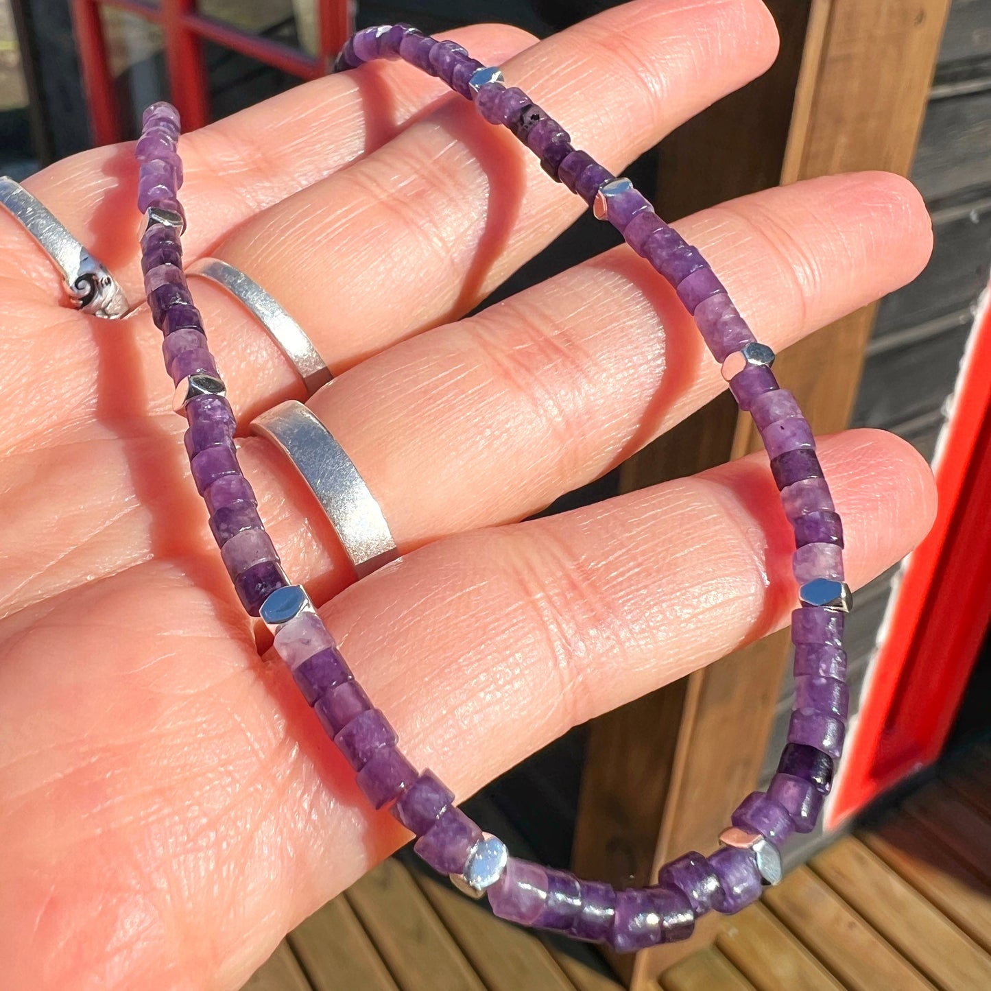 Collar "Calma, claridad y energía elevada" | Amatista y Hematita