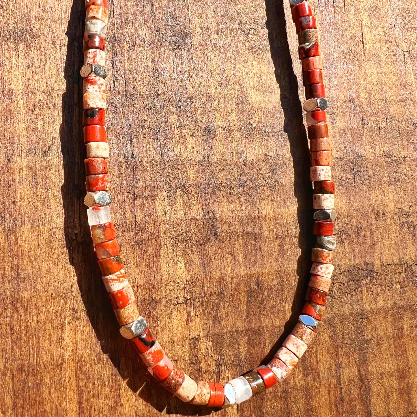Collar "Energía y Propósito" | Jaspe Mosaico y Hematita | Plata 925