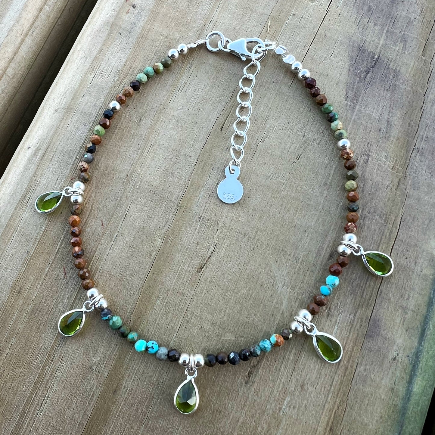 Pulsera "Evolución y Transformación" | Turquesa Africana y cristales | Plata 925