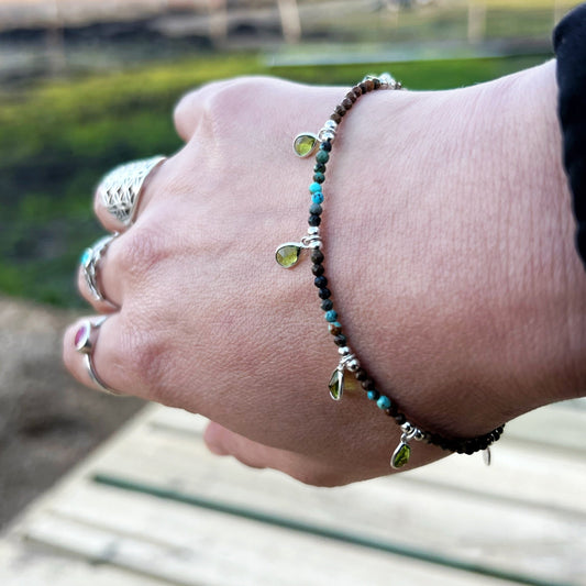 Pulsera "Evolución y Transformación" | Turquesa Africana y cristales | Plata 925