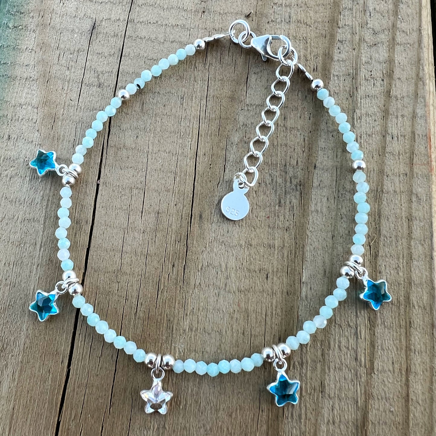 Pulsera "Calma y Equilibrio Emocional" | Amazonita y cristales | Plata 925