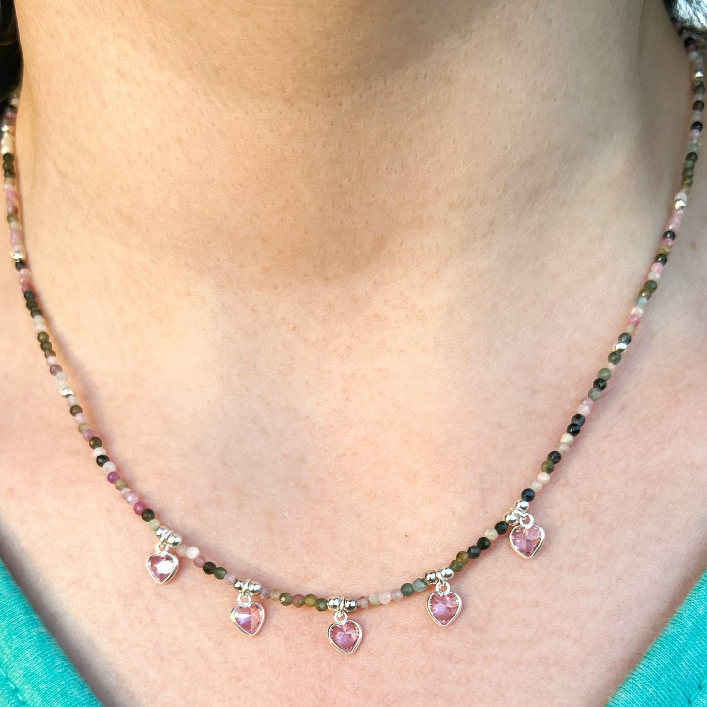 Collar "Creatividad y Armonía" | Turmalina Multicolor y cristales | Plata 925