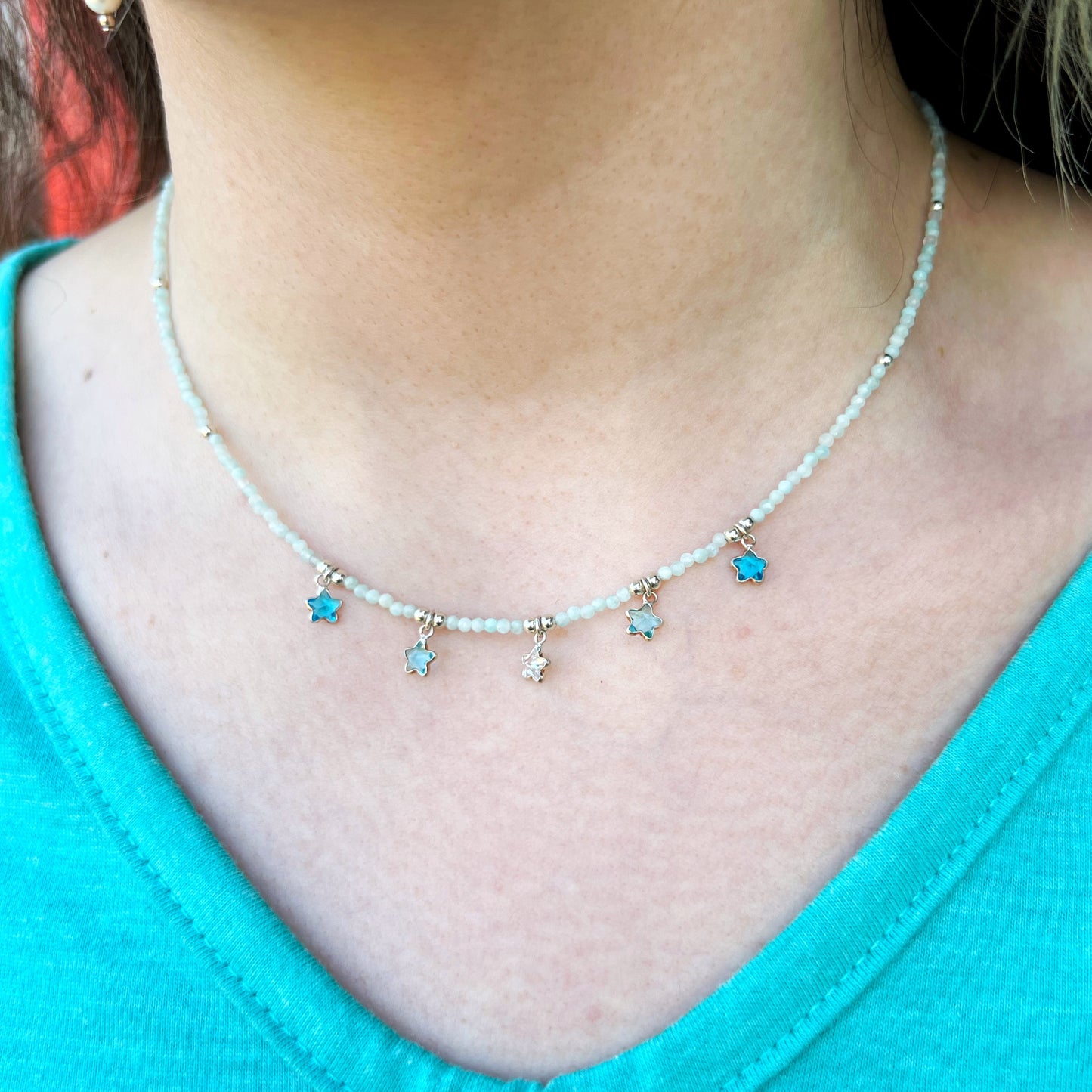 Collar "Calma y Equilibrio Emocional" | Amazonita y cristales | Plata 925 (Copia)