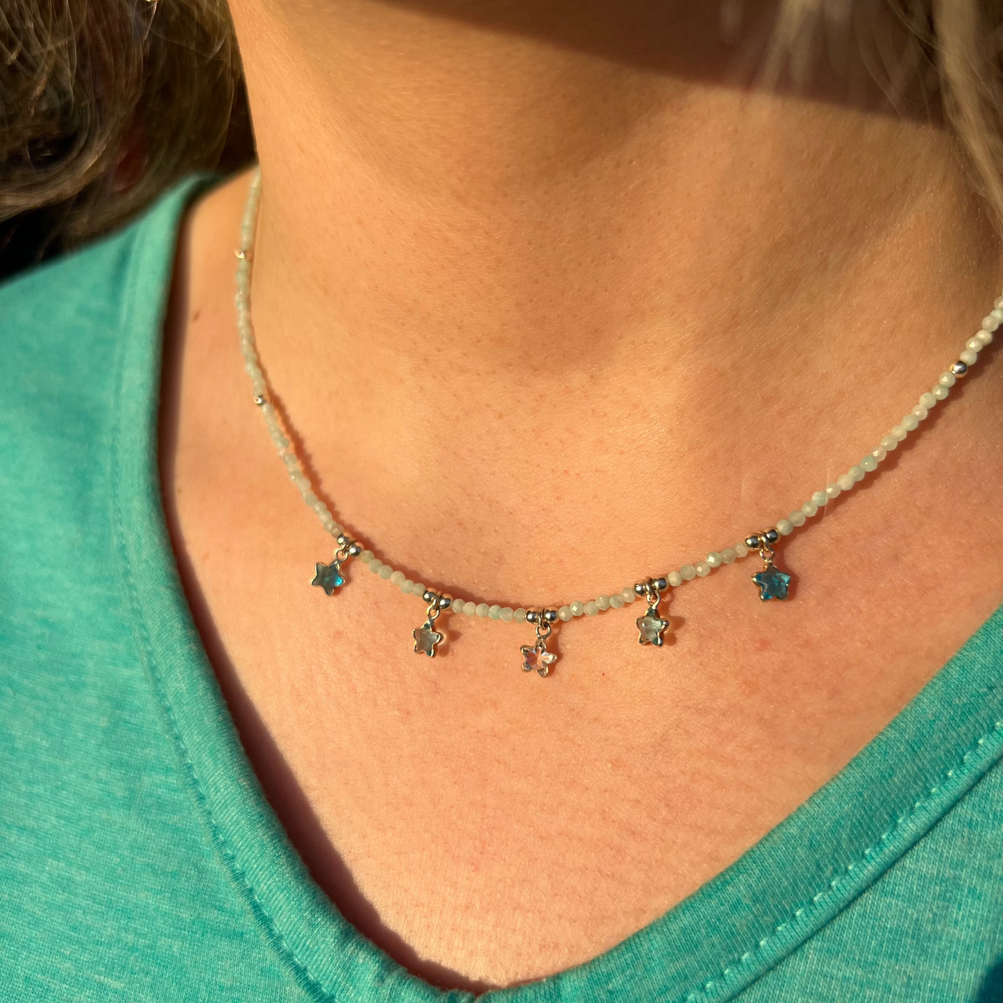 Collar "Calma y Equilibrio Emocional" | Amazonita y cristales | Plata 925 (Copia)