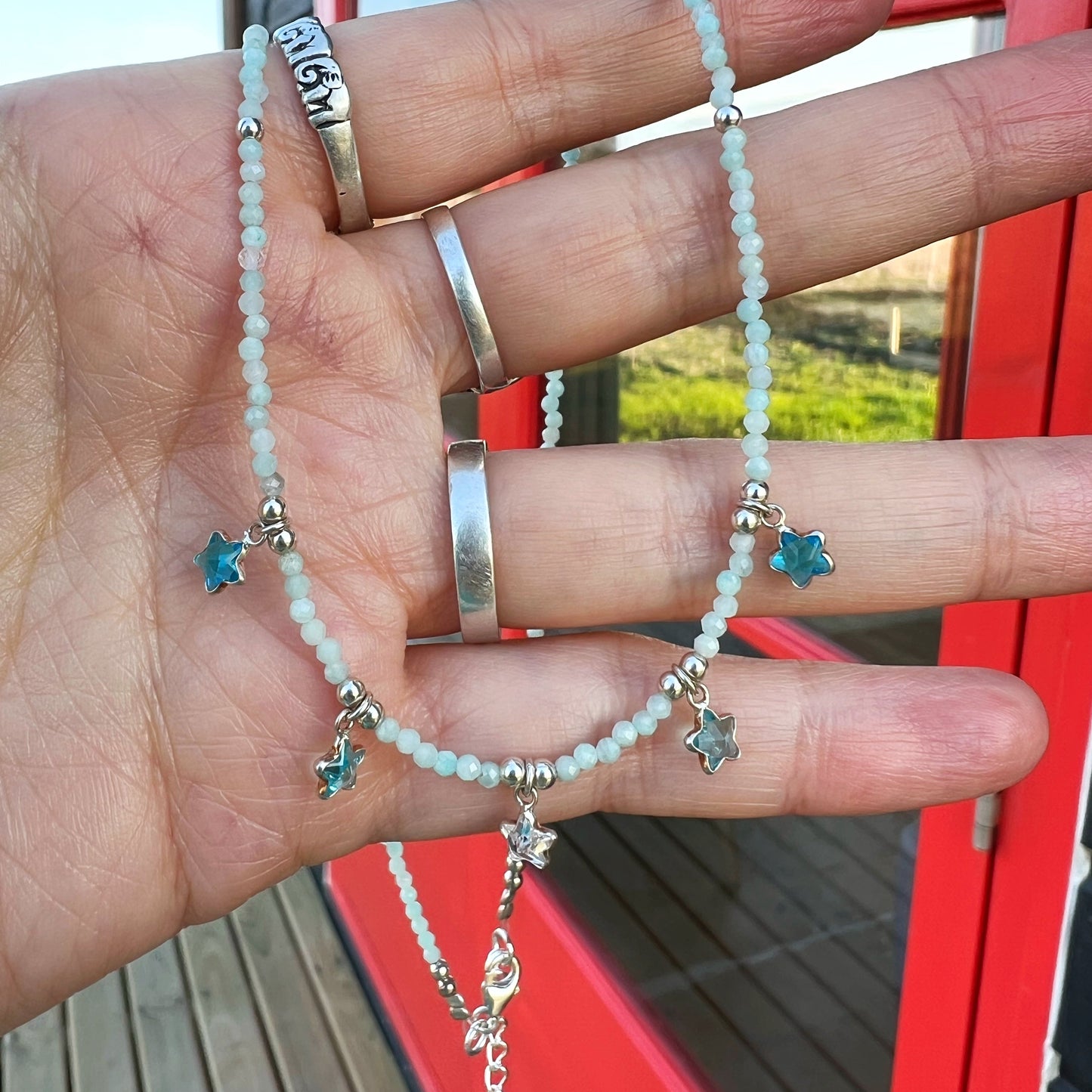 Collar "Calma y Equilibrio Emocional" | Amazonita y cristales | Plata 925 (Copia)