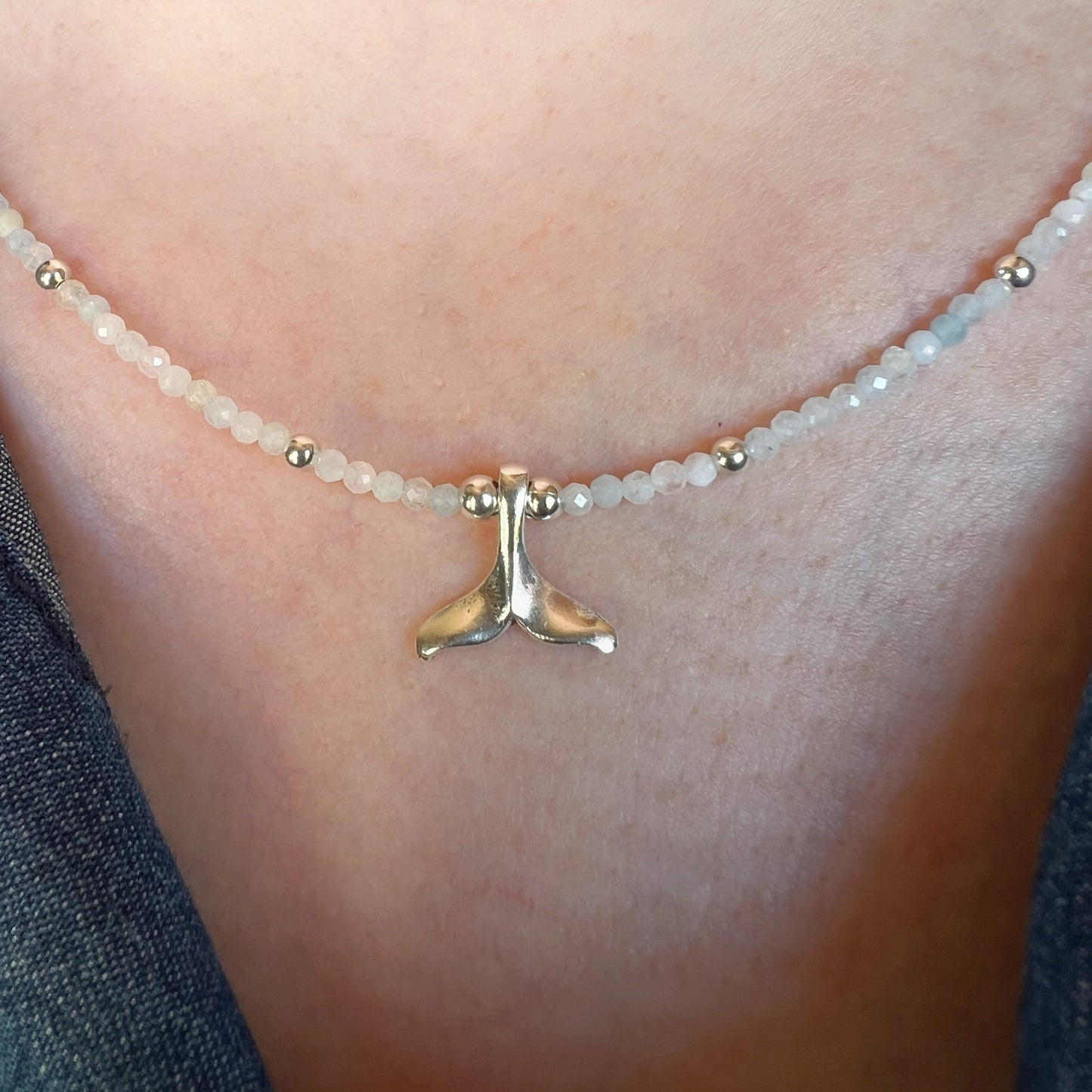 Collar "Calma y Comunicación" | Agua Marina | PLata 925