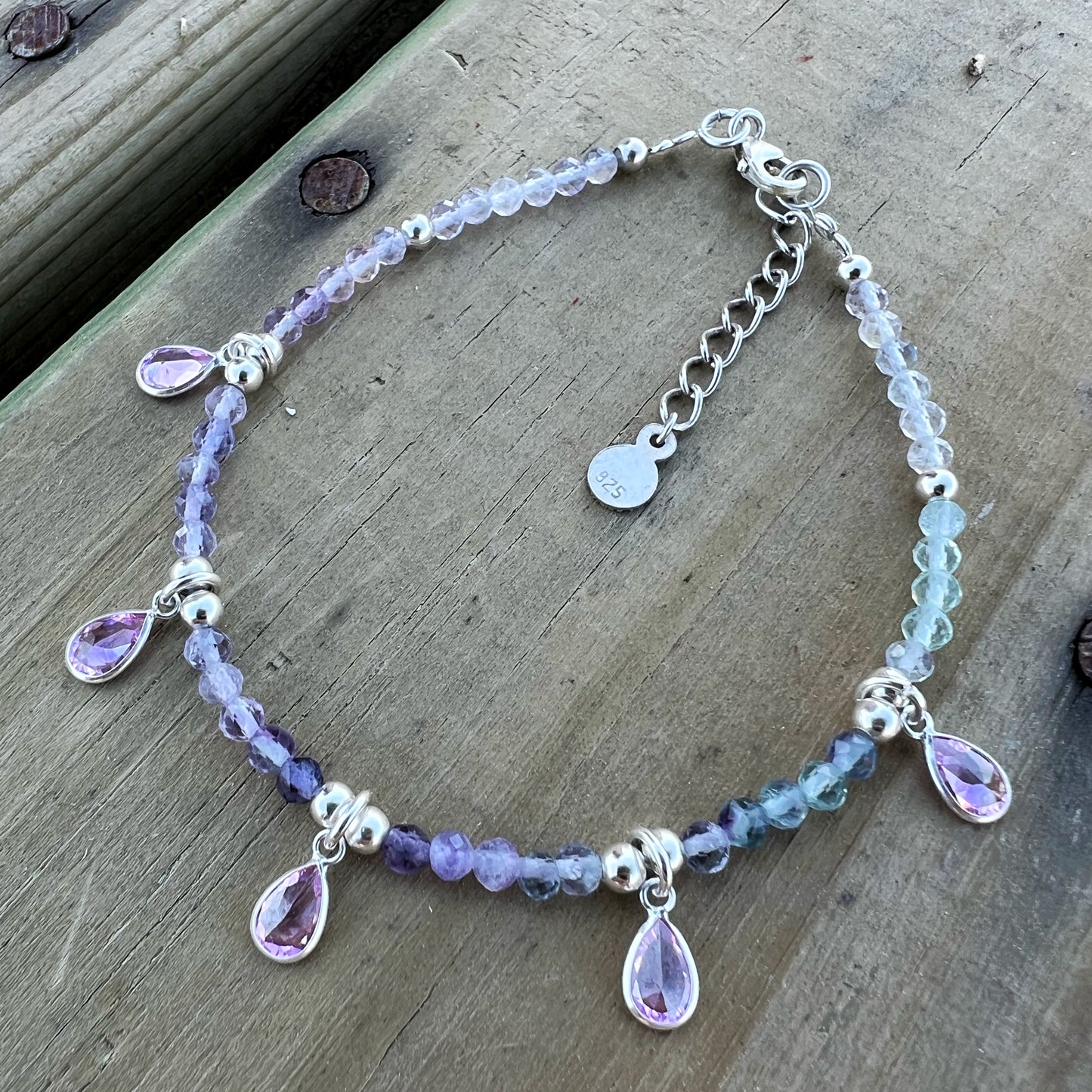 Pulsera "Claridad y Protección Mental" | Fluorita y Cristales | Plata 925