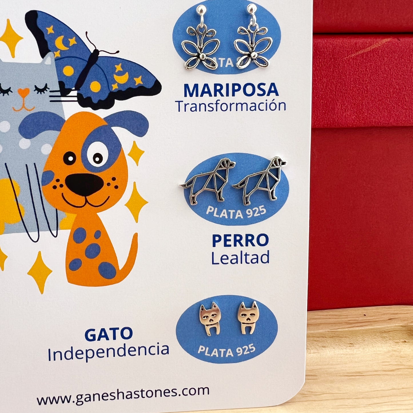 SET ARETES DE PLATA 925 | ANIMALES MÁGICOS