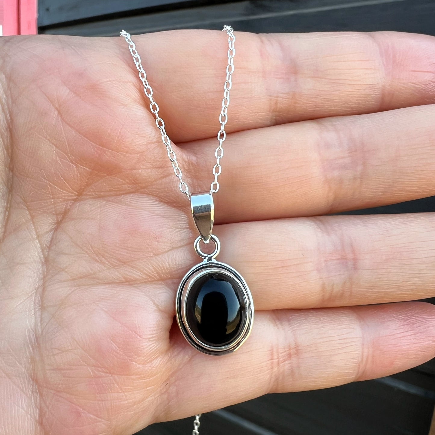 Colgante "Protección y confianza" | ónix negro | Plata 925