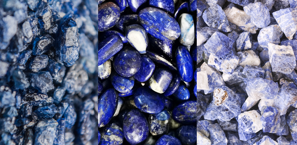 SABIDURÍA AZUL | Zafiro azul, lapislázuli y Sodalita