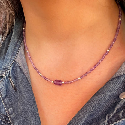 Collar Amatista y plata 925 |“Calma y Protección"