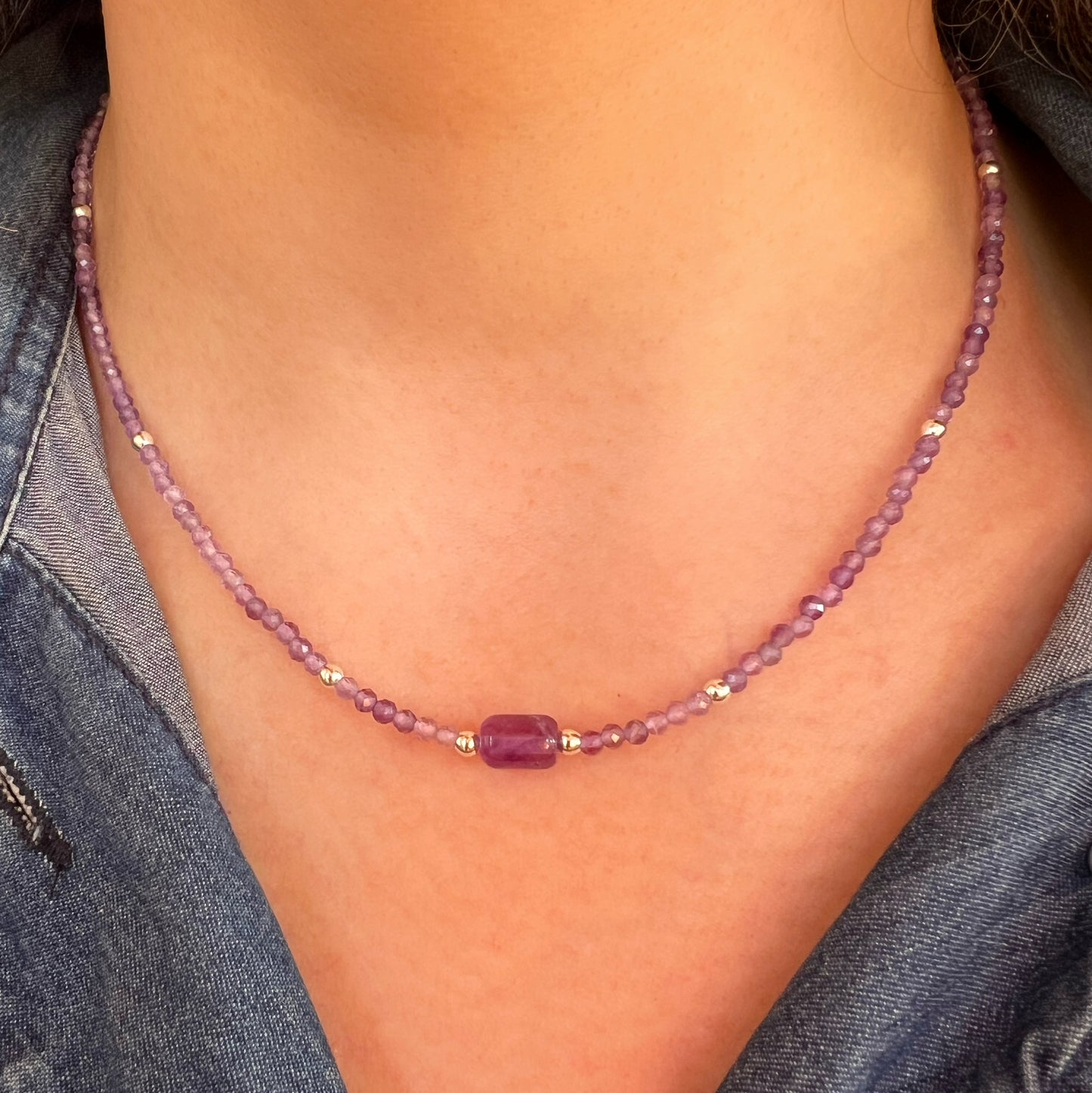 Collar Amatista y plata 925 |“Calma y Protección"
