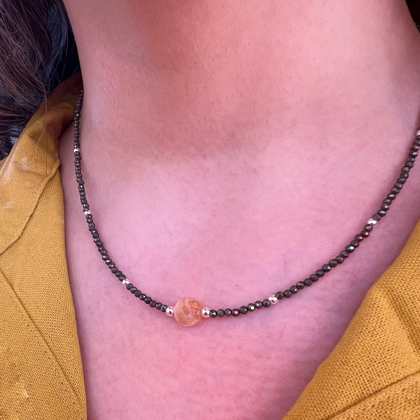 Collar citrino, pirita y plata 925 | "Abundancia Solar"