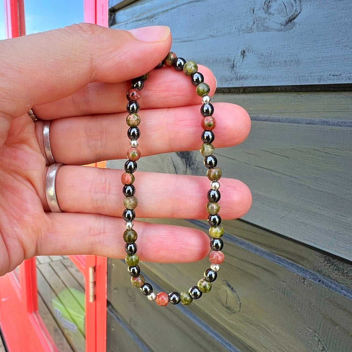 Pulsera "Sanación Emocional y Física" | Unakita y Hematita | Plata 925