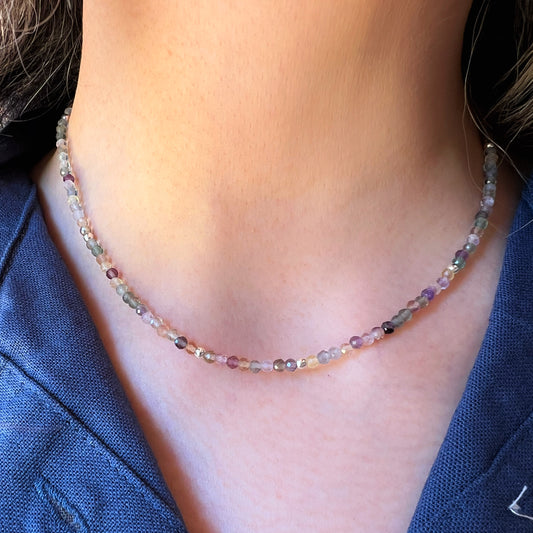 Collar Fluorita y plata 925 | "Concentración y orden mental"