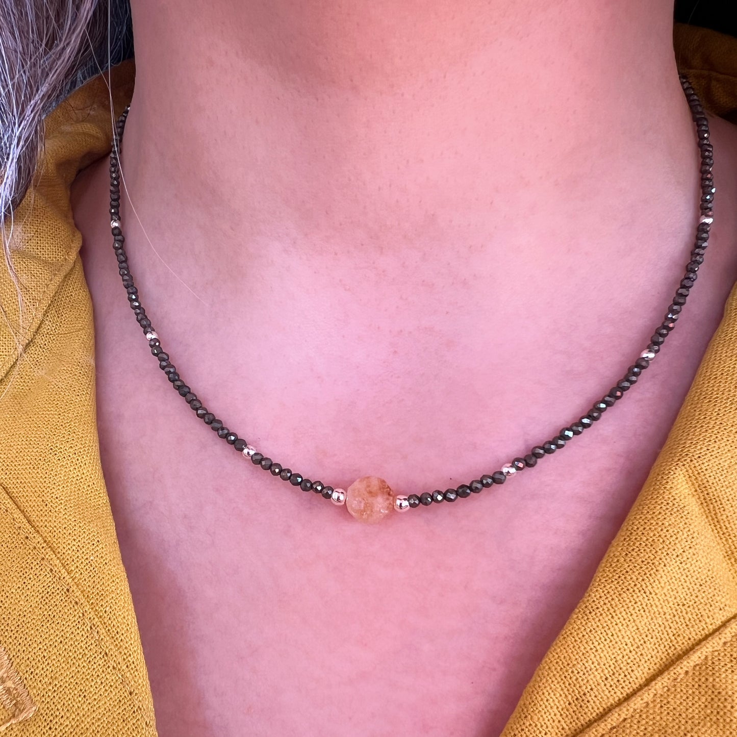 Collar citrino, pirita y plata 925 | "Abundancia Solar"