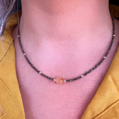 Collar citrino, pirita y plata 925 | "Abundancia Solar"