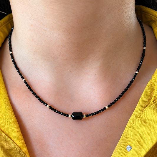 Collar Turmalina negra y plata 925 | “Protección y enraizamiento"