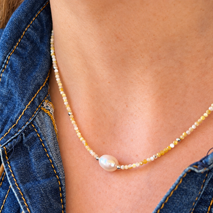 Collar Perla de río, nácar y plata 925 | “Belleza Interior"