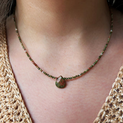 Collar Unakita y plata 925 | "Recuperación y equilibrio"