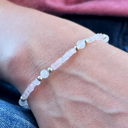 Pulsera "Amor propio" Cuarzo rosa | Plata 925