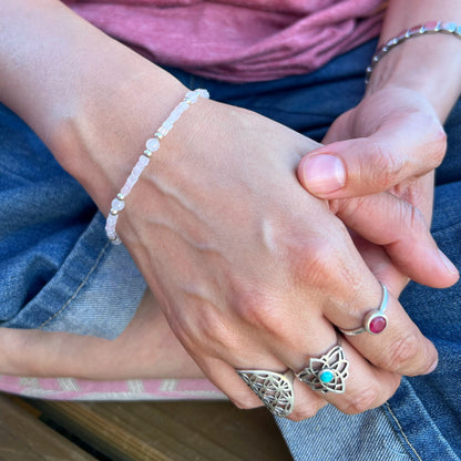 Pulsera "Amor propio" Cuarzo rosa | Plata 925