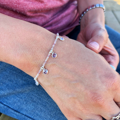 Pulsera "Protección y Claridad" Fluorita y cristales | Plata 925