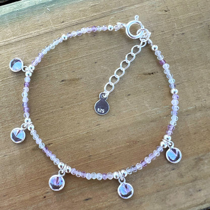 Pulsera "Protección y Claridad" Fluorita y cristales | Plata 925