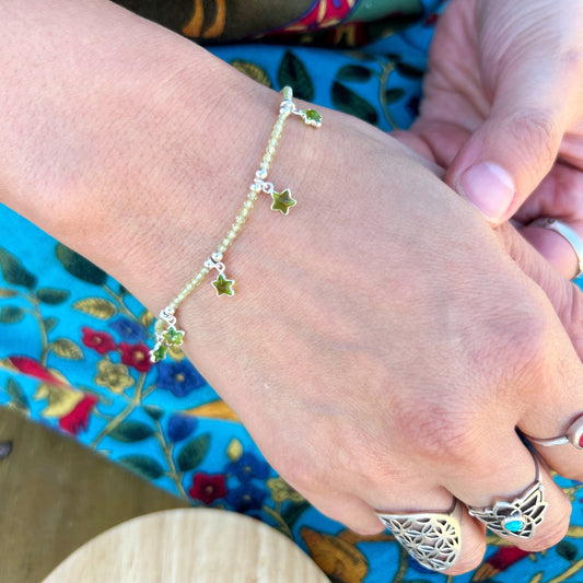 Pulsera Renovación, Abundancia y Protección | Peridoto y cristales | Plata 925