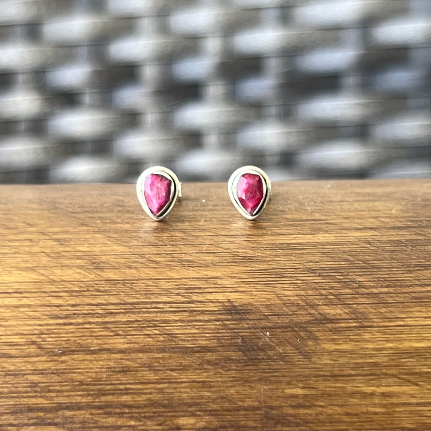 Aretes de Gota | Plata 925 | RUBÍ